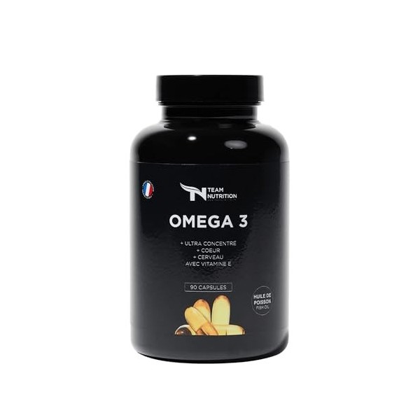 Team Nutrition Oméga 3 - Huile de Poisson Riche en EPA & DHA - Coeur, Système Nerveux et Anti-inflammatoire - Pour Sportifs e