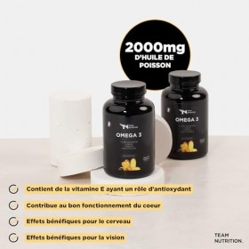 Team Nutrition Oméga 3 - Huile de Poisson Riche en EPA & DHA - Coeur, Système Nerveux et Anti-inflammatoire - Pour Sportifs e