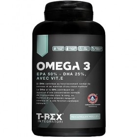 Omega 3 Huile de Poisson FOS 90 Gélules 1000 mg - Haute Concentration EPA 500 mg DHA 250 mg - Oméga-3 Issus de Pêche Durable 