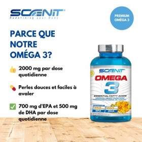 Oméga 3 - Omega 3 gelules - Omega 3 + Vitamine E - Omega 3 fish oil - Huile de poisson - 2000mg - 700mg EPA, 500mg DHA - Omeg