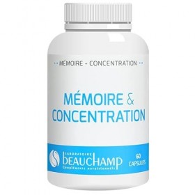 Laboratoire Beauchamp - Complément alimentaire MÉMOIRE ET CONCENTRATION - 60 capsules - Huile riche en Oméga 3 - Bonnes fonct