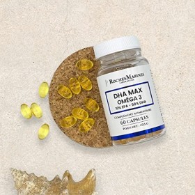 Roches Marines - Complément alimentaire DHA max Oméga 3 - 10 % EPA - 50 % DHA - Riche en Oméga 3 DHA - Bon fonctionnement du 