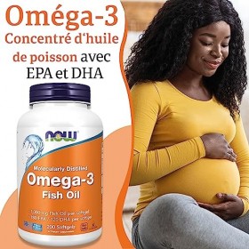 Now Foods, Molecularly Distilled Omega-3 Omega-3 Distillé Moléculairement , avec EPA et DHA, Hautement Dosé, 200 Capsules mo