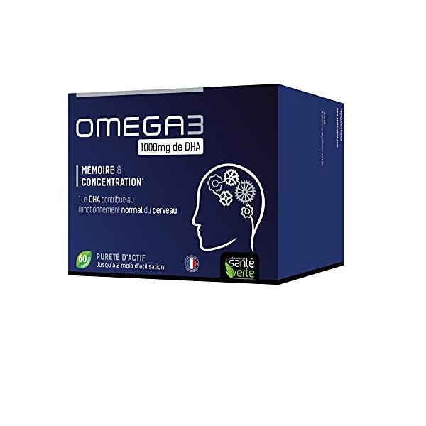 Santé Verte Omega 3 1000 mg de DHA 60 Capsules