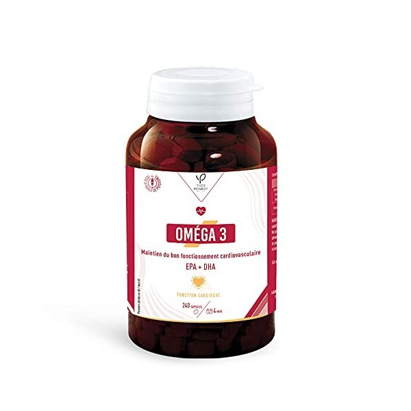 Yves Ponroy Oméga 3 pour Santé Cardiovasculaire Acides Gras Essentiel 240 Capsules