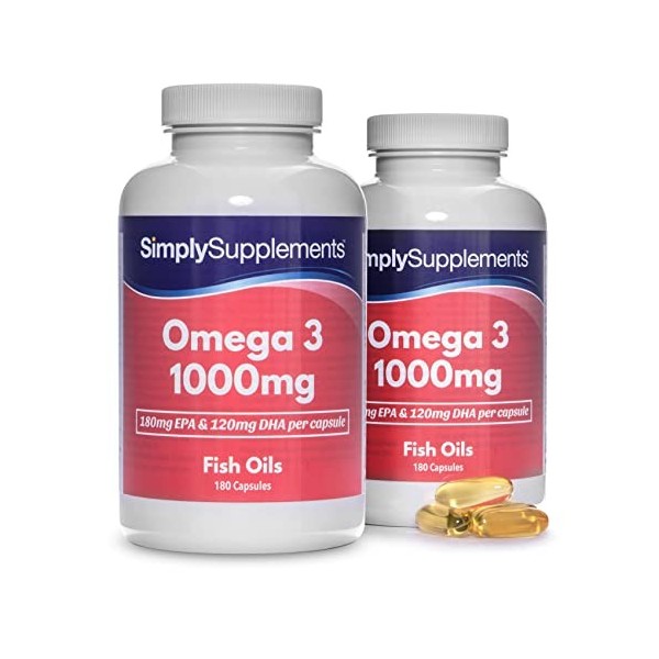 Oméga 3 1000mg| 360 Gélules | Jusqu’à 4 mois de Bienfaits | SimplySupplements