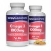 Oméga 3 1000mg| 360 Gélules | Jusqu’à 4 mois de Bienfaits | SimplySupplements