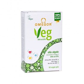 OMEGOR® VEG Huile algale Omega 3 Vegan | Le seul certificat IFOS | 250 mg de DHA et 125 mg dEPA par gélule | 60 gélules, fou
