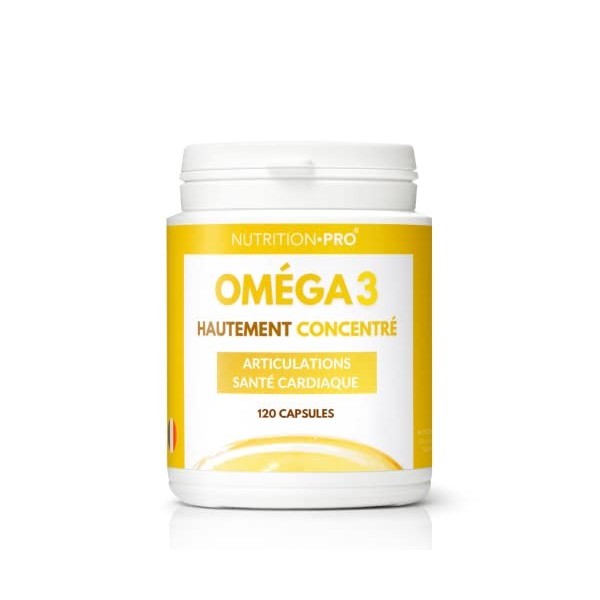 Oméga 3 - 120 capsules | Huile de poissons sauvages 2000mg | Hautement concentré | Santé cardiaque | Articulations | 100% nat