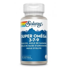 Solaray Super Oméga 3-7-9 | + vitamine D3 | 60 Softgels