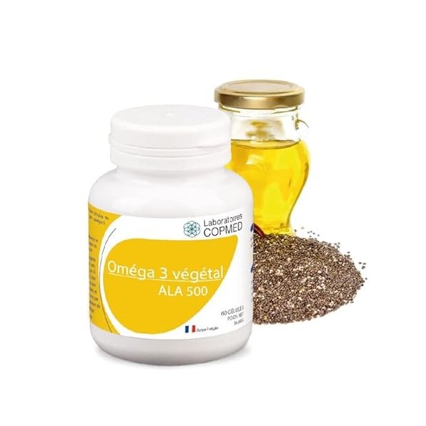 LABORATOIRES COPMED - Omega 3 Végétal - Complément Alimentaire dOmega 3 Vegan - Huiles Végétales Chia, Lin, Périlla - Acti