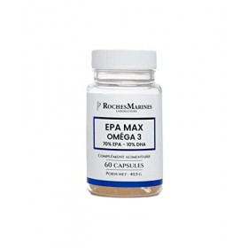 Roches Marines - Complément alimentaire EPA max Oméga 3 - 70 % EPA - 10 % DHA - Riche en Oméga 3 EPA - Bon fonctionnement du 