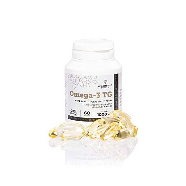 Omega 3 TG - 60 gélules - Testé par un tiers pour la pureté et la puissance - 1000 mg