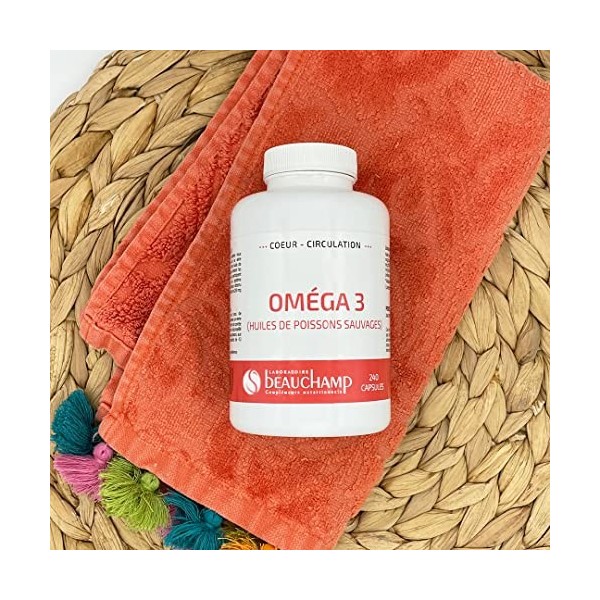 Laboratoire Beauchamp - Complément alimentaire OMEGA 3-240 capsules - Bon fonctionnement cardiaque et cérébral - Vision - Dév