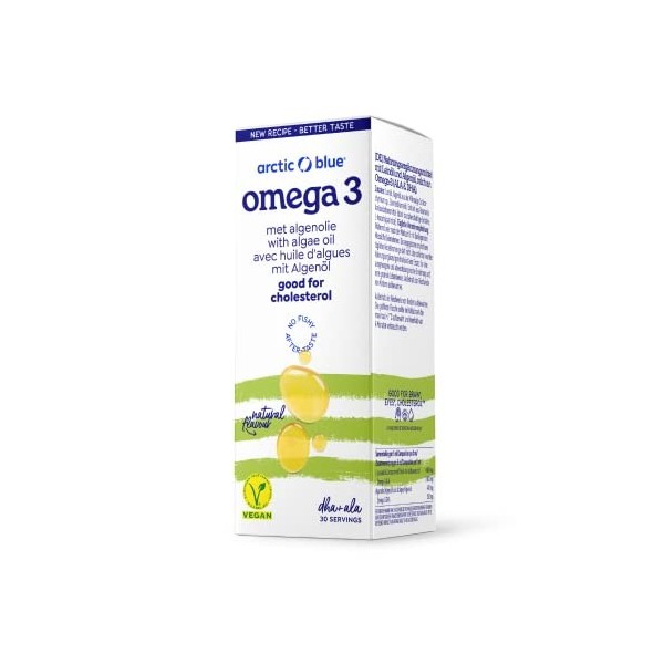 Huile végétale Omega 3 150 ml - 100 % végétale avec huile dalgues - goût agréable, qualité certifiée sans substances nocives