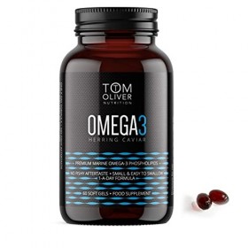 Premium Omega 3 - Herring Caviar Capsules By Tom Oliver Nutrition - 60 SOFT GELS - sustainable alternative to Krill oil