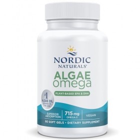 Nordic Naturals, Algae Omega, 715mg dOméga-3 végétaliens à Base dHuile dAlgues, avec EPA et DHA, 60 Capsules molles végéta