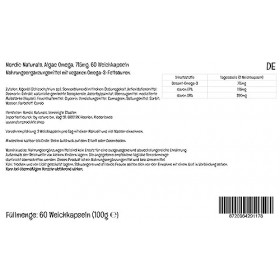 Nordic Naturals, Algae Omega, 715mg dOméga-3 végétaliens à Base dHuile dAlgues, avec EPA et DHA, 60 Capsules molles végéta