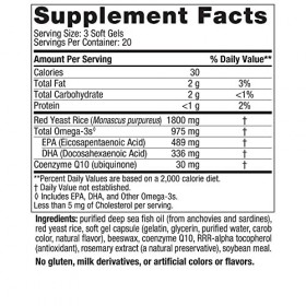 LDL Omega, avec levure de riz rouge et de CoQ10, 1000 mg - Nordic Naturals