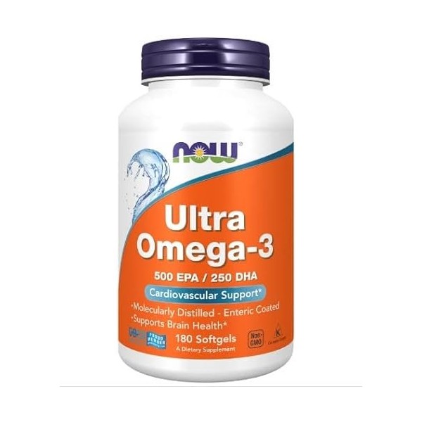 Now Foods Ultra Omega-3 500 EPA 250 DHA 180 Capsules molles Huile de Poisson