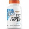 Doctors Best, Purified & Clear Omega-3 Fish Oil Huile de Poisson , 1000mg, 120 Gélules, Testé en Laboratoire, Sans Gluten, 