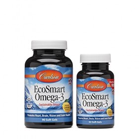 Carlson Labs - Norvégien EcoSmart Omega - 3 Pack de bonus aromatisé au citron 500 mg - 120 Softgels Autrefois CalaOmega High 
