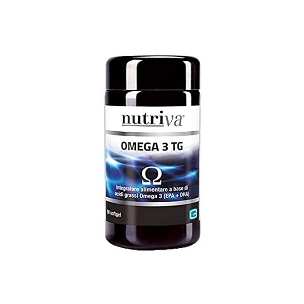 Nutriva Omega 3 TG - Complément alimentaire à base dhuile de poisson riche en acides gras oméga 3 90 gélules 