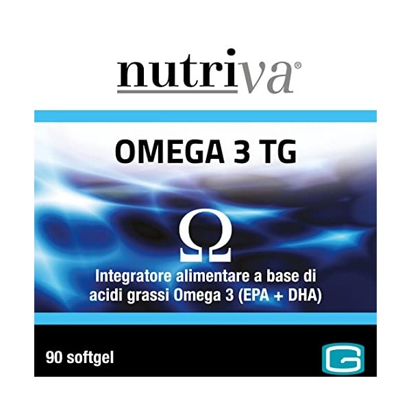 Nutriva Omega 3 TG - Complément alimentaire à base dhuile de poisson riche en acides gras oméga 3 90 gélules 