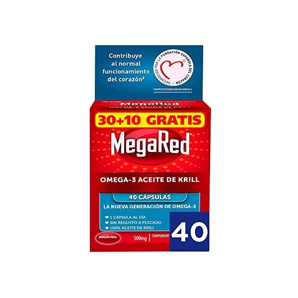 Megared Omega-3 - Huile de Krill, 30 + 10 capsules