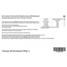 Nordic Naturals, Childrens DHA, 250mg dOméga-3 dHuile de Foie de Morue, Arôme Fraise, avec EPA et DHA, 360 Capsules molles