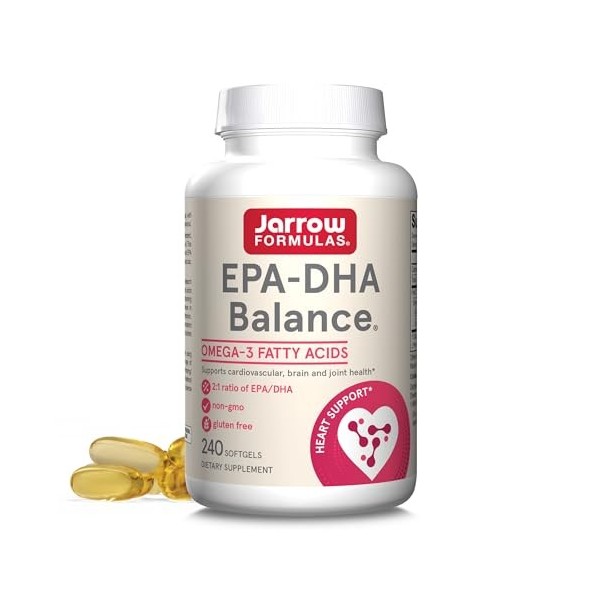 Jarrow Formulas EPA-DHA Balance Odorless Caps, Boosts Brain Function, 240 Softgels