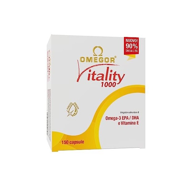 OMEGOR® Vitality 1000 - Huile de poisson avec 800 mg dEPA et de DHA par capsule | Le seul Omega 3 IFOS certifié 5 étoiles de