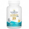 Nordic Naturals Ultimate Omega 2X, 2840 Omega-3, Huile de poisson avec EPA, DHA et vitamine D2, Goût de citron, 119ml, Testé 