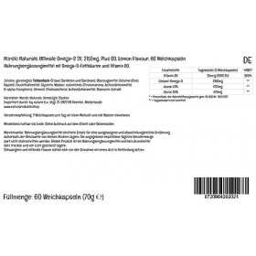 Nordic Naturals Ultimate Omega 2X, 2840 Omega-3, Huile de poisson avec EPA, DHA et vitamine D2, Goût de citron, 119ml, Testé 