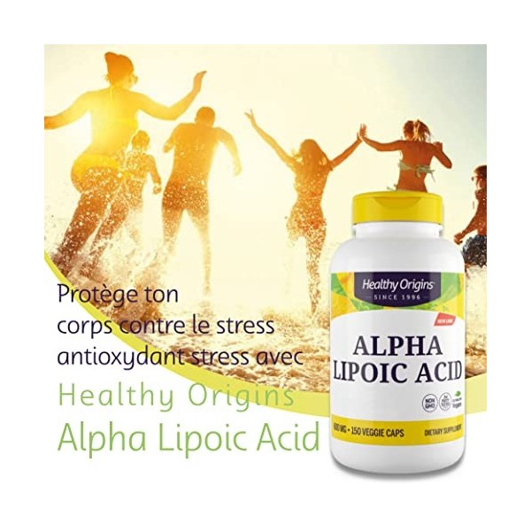 Healthy Origins, Acide Alpha Lipoïque, 600 mg, Depot Dose de 2 Jours, 150 Capsules, Testé en Laboratoire, Haute Dose, Sans Gl