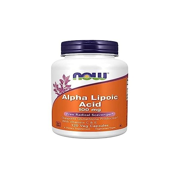 Now Foods Lot de 120 capsules dacide alpha-lipoïque 100 mg