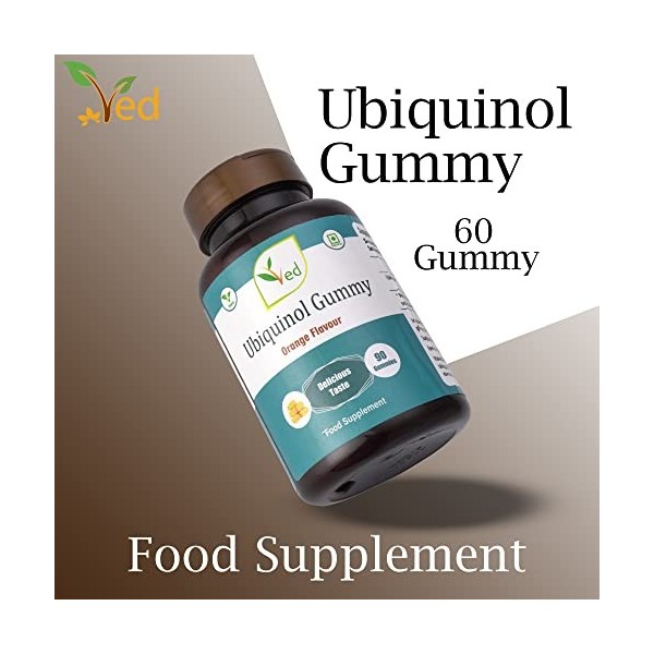 Ved Ubiquinol Gummy | Formulaire actif coq10 | Haute absorption / bioactivité accrue | Essentielle pour la santé cardiaque et