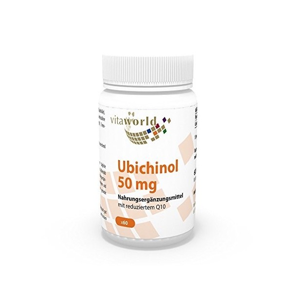 Vita World Ubichinol 50mg 60 Capsules Antioxydants Q10 Made in Germany