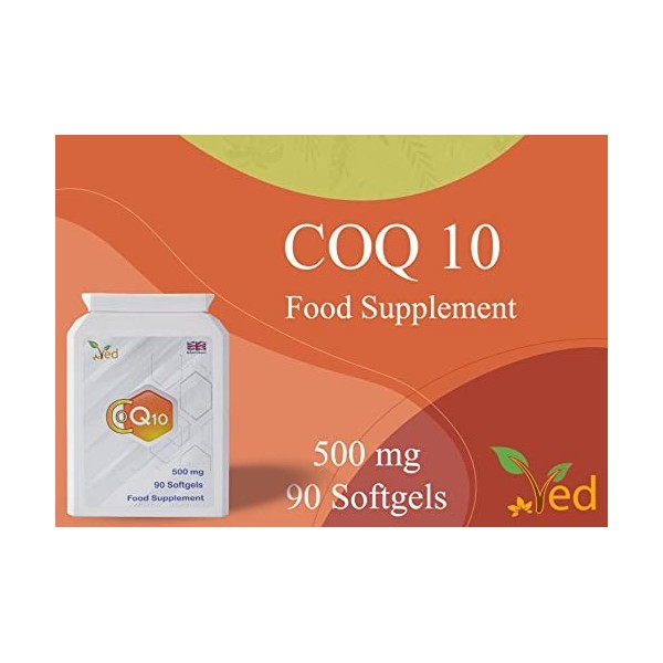 VED Coenzima Q10 | Apoya la salud del corazón y los músculos | Promover la energía celular | Ubiquinona naturalmente fermenta