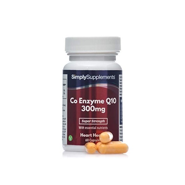 Coenzyme Q10 300mg | Contient de la vitamine B1 et de la vitamine B6| 60 Gélules | Adapté aux végétaliens | SimplySupplements