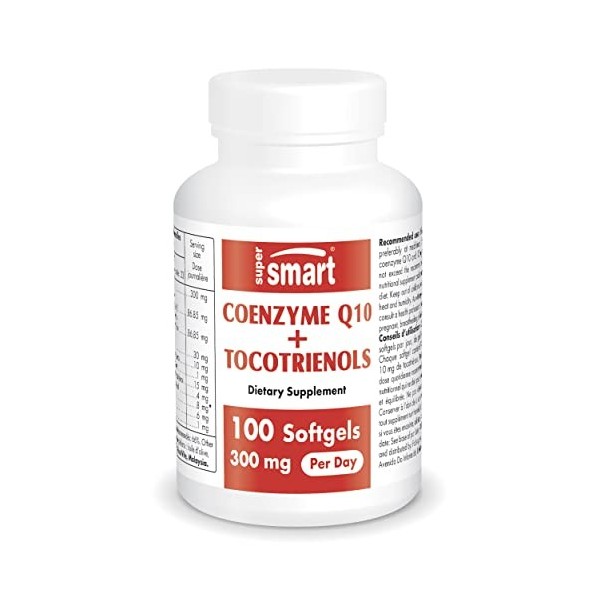CoQ10 + Tocotrienols 300 mg par Jour - Contribue à une Bonne Santé du Coeur - Aide à Améliorer la Circulation Sanguine - Puis
