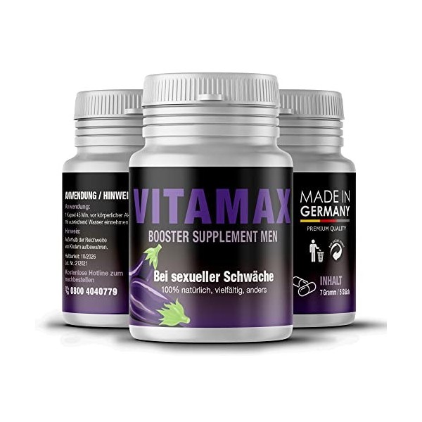Vitamax Booster Capsules pour hommes actifs - Pas de cure - Effet immédiat longue durée - Hautement dosé 2.0 - Ingrédients na