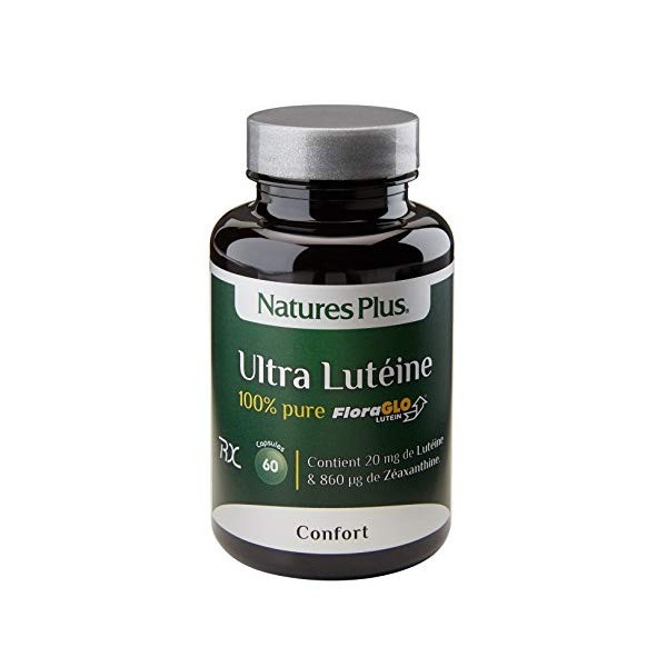 UltraLutéine 60 capsules 100% pure - 20mg de lutéine - Extrait de fleurs de Rose d’Inde Tagetes erecta - Conçu et fabriqué p