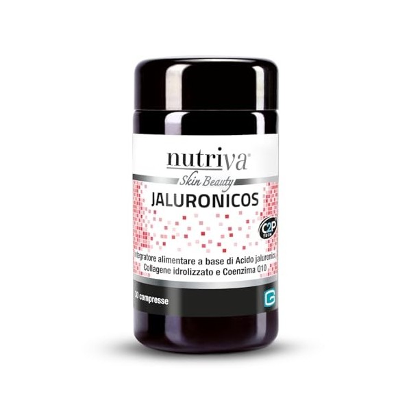 Nutriva Jaluronicos - Complément alimentaire antioxydant et tonifiant contenant de lacide hyaluronique 30 comprimés 