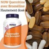 Now Foods, Quercétine avec Bromélaïne, Hautement Dosé, 240 Capsules végétaliennes, Testé en Laboratoire, Sans Soja, Sans Glut