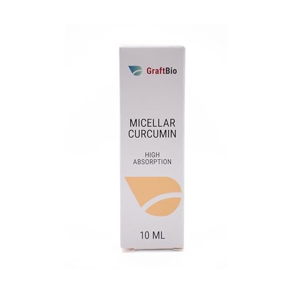 GraftBio Curcumine micellaire – Émulsion à haute absorption et absorption cellulaire 100 fois plus forte que la curcumine ord