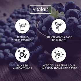 VITAFAIR Trans-Resvératrol 500mg + 5mg Pipérine - Pur à 98% - 60 Gélules 2 Mois Végan, Sans Additifs, Haute Biodisponibilit
