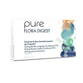Pure Flora Digest – 10 Comprimés Véganes, Probiotique Flore Intestinale, Complément Alimentaire pour une Digestion Difficile,