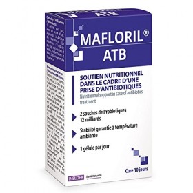 INELDEA SANTÉ NATURELLE - Mafloril ATB - Soutien nutritionnel en cas de prise dantibiotiques - 2 souches spécifiques de prob