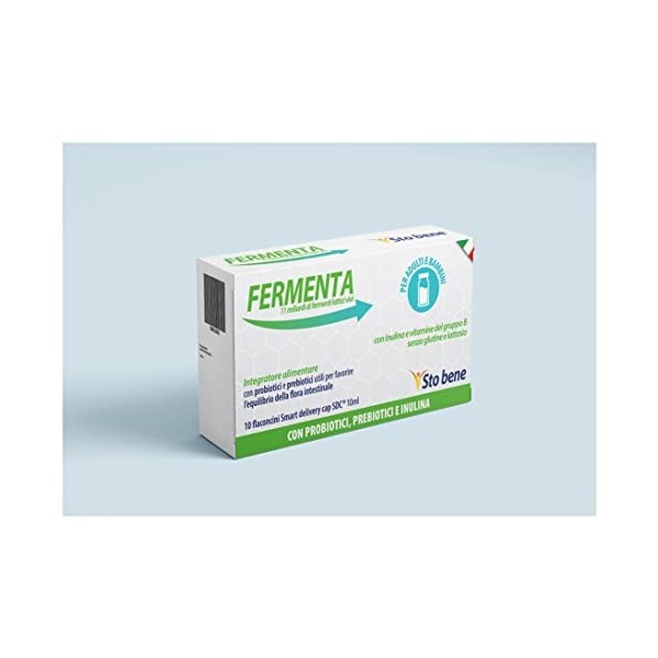 Sto bene - Fermenta Complément Alimentaire Flore Intestinale Adulte Enfant Probiotique Digestion 10 Flacons